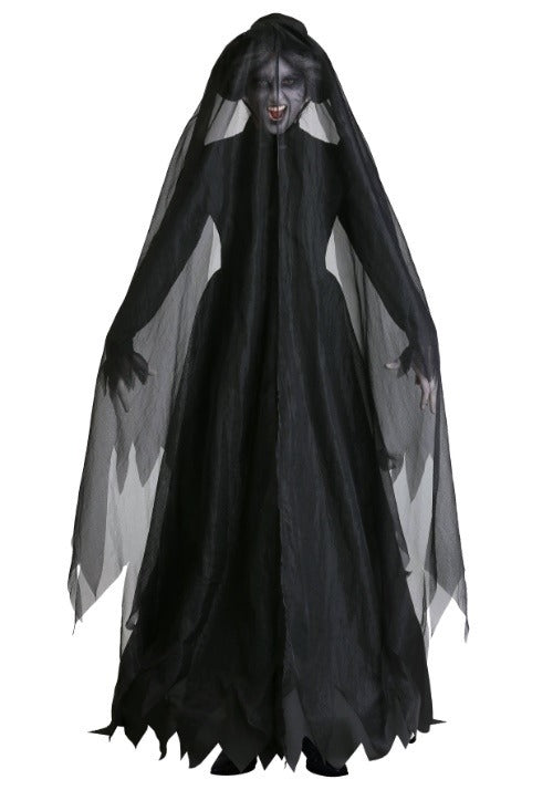 Lady in Black Plus Size Ghost Costume - US 6848