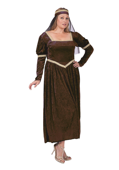 Plus Size Renaissance Princess Brown Costume for Women - US 5496