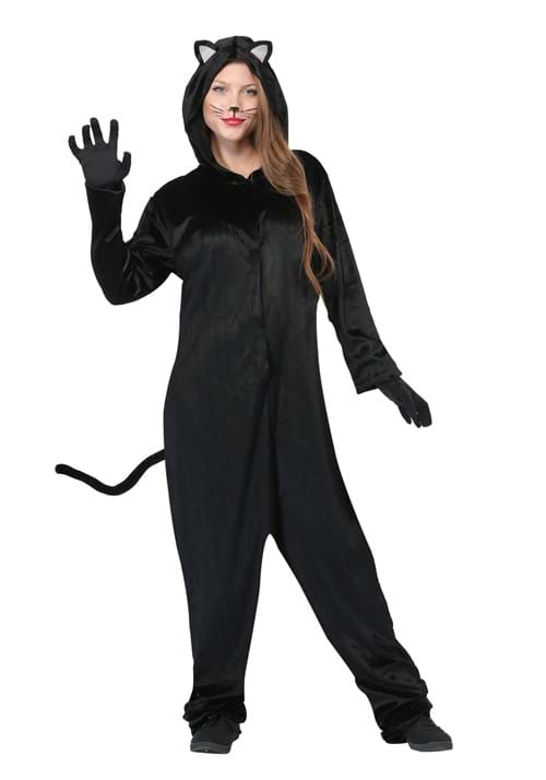 Plus Size Black Cat Onsie Costume for Adults - US 6841