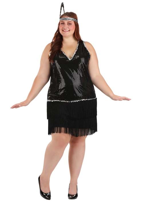 Women's Plus Size Onyx Flapper Costume - US 1241