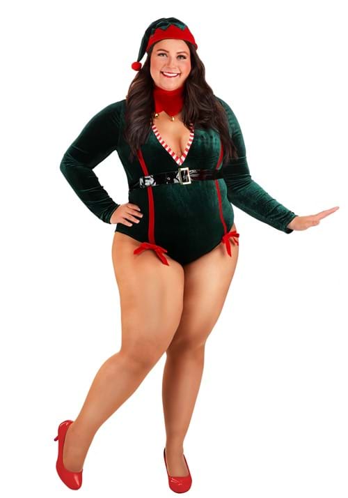 Women's Plus Size Sexy Santa Elf Costume - US 9907