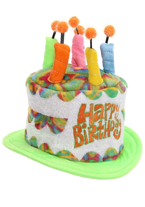 Adult Rainbow Birthday Cake Plush Hat - US 1148