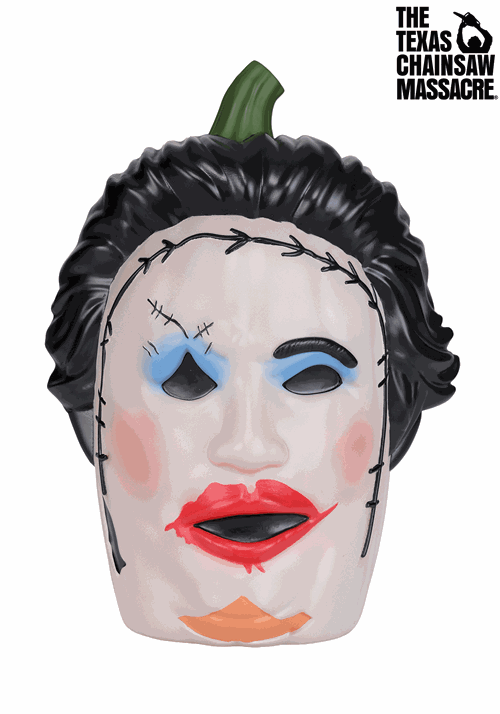 10-Inch Realistic Pretty Woman Leatherface Pumpkin Decoration - US 4132