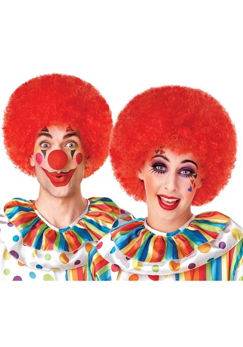 Round Red Clown Costume Wig for Adults - US 6496
