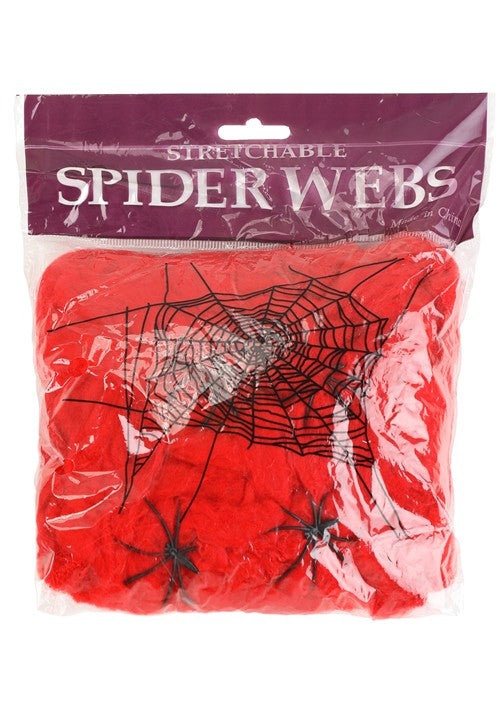 200 Square FT Red Spider Web Halloween Decoration - US 8300