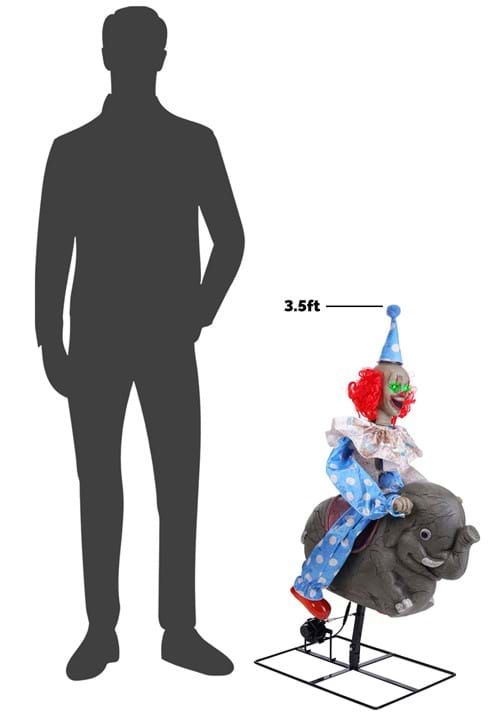 3.5FT Rocking Elephant Clown Animatronic Decoration - US 0173