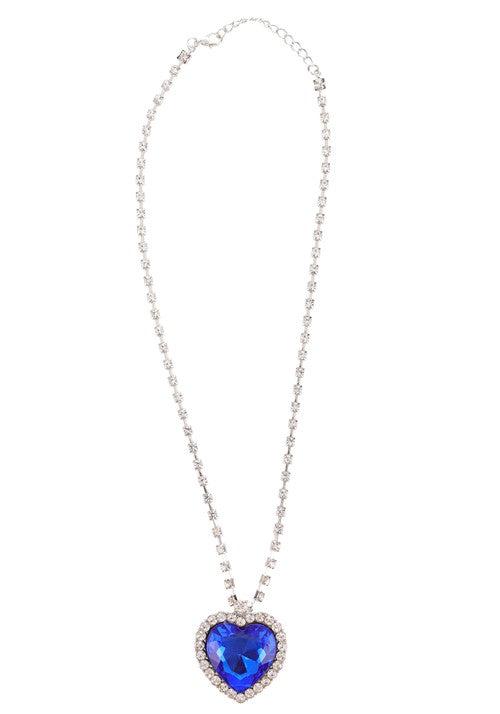 Sea Blue Diamond Costume Necklace - US 2507