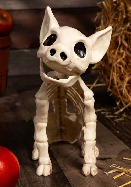 10-Inch Seated Pig Skeleton Decoration - US 1099