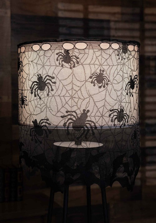 40"W x 20"H Sheer Spider Web Lamp Shade Cover Decoration - US 7512
