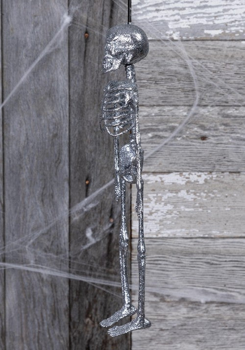 16-Inch Silver Glitter Skeleton Decoration - US 1834