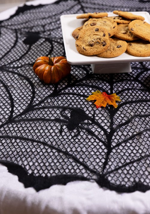 Spider Web Round Halloween Table Cover Decoration - US 2839