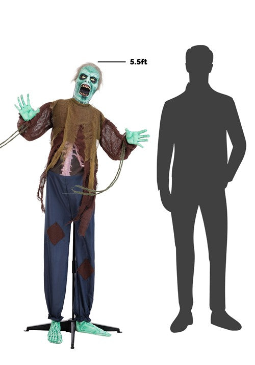 5.5FT Spineless Stanley Animatronic Zombie Decoration - Scream Saver - US 2881