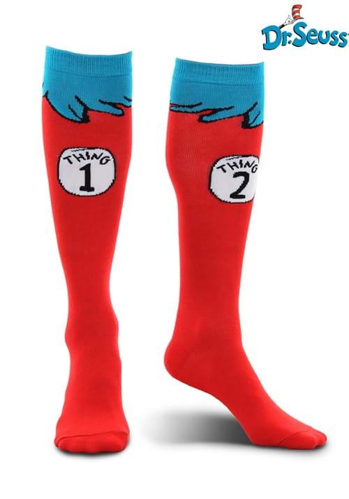 Thing 1 & 2 Costume Socks for Adults - US 5875