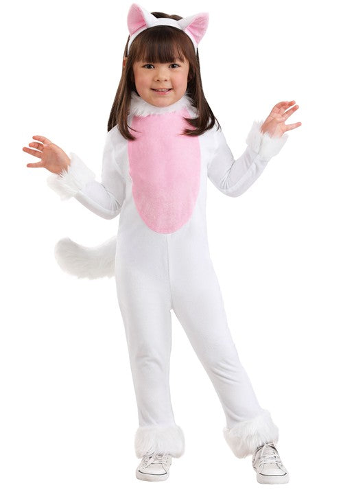 Toddler Big Tailed White Cat Costume - US 9679