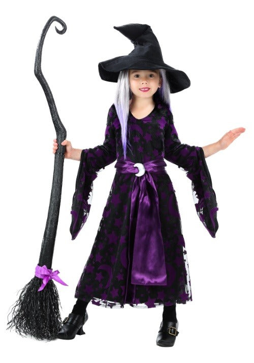 Girls Purple Moon Witch Costume for Toddler - US 9805