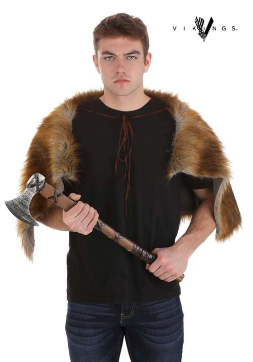 Vikings Ragnar Lothbrok Adult Wolf Pelt Costume Cloak - US 5923