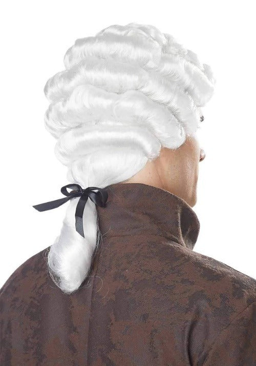 Men's White Colonial Costume Wig - US 1225