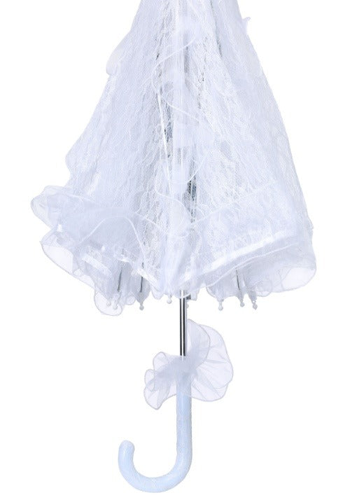 White Lace Costume Parasol Accessory - US 3946
