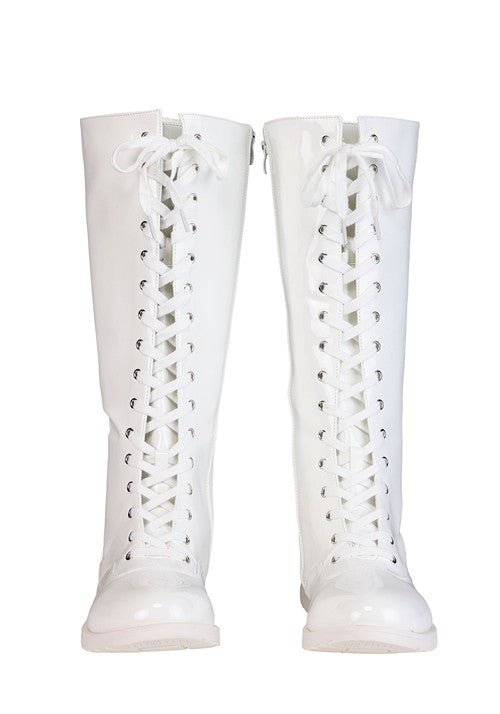 Adult White Wrestling Costume Boots - US 5541
