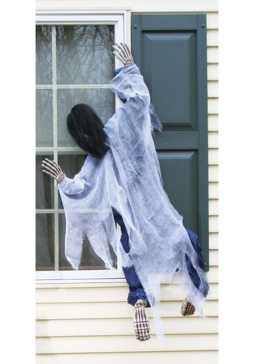5FT Hanging Skeleton Witch Window Halloween Decoration - US 5839