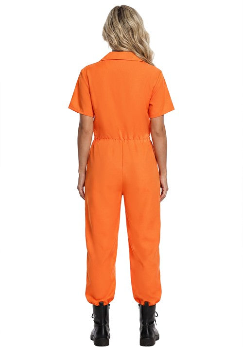 Women's Orange Prison Costume Jumpsuit - US 5664