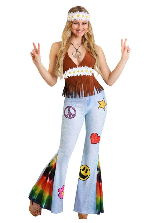 Women's Patchwork Hippie Costume - US 5643