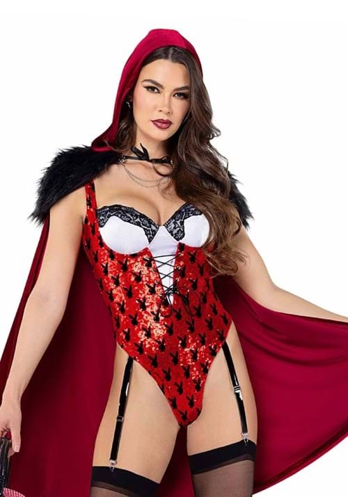 Women's Playboy Bunny Red Riding Hood Sexy Costume - US 7815