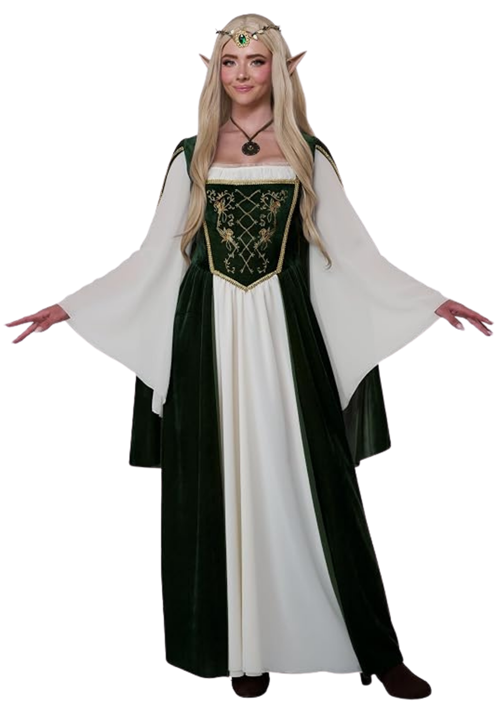 Plus Size Elven Renaissance Queen Costume Dress for Women - US 8334