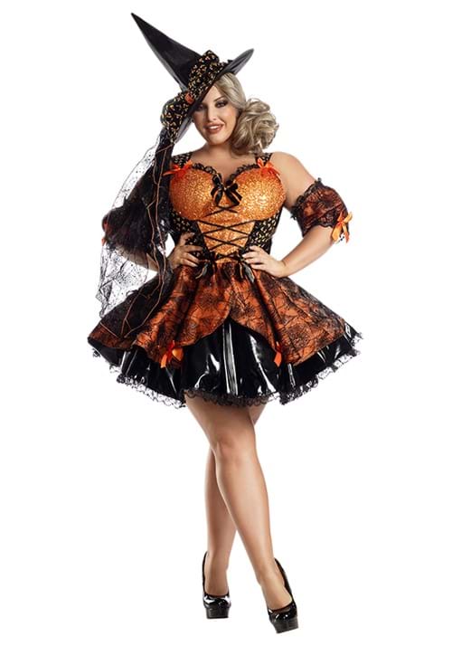 Plus Size Sexy Harvest Witch Costume for Women - US 9617