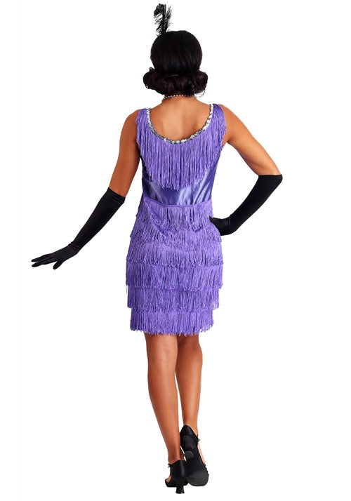Plus Size Purple Fringe Flapper Costume for Women - US 0129