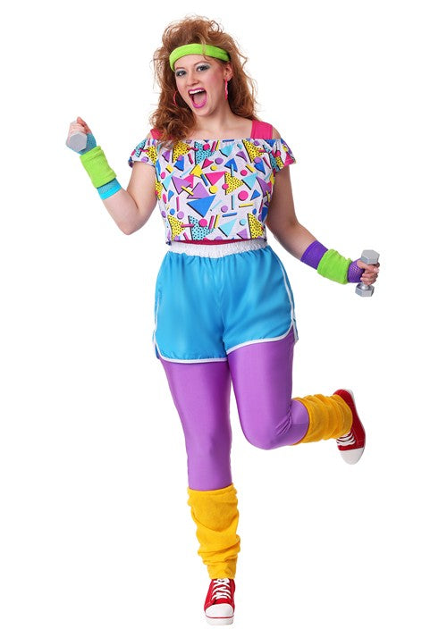 Women's Plus Size Work It Out 80s Costume - US 4656