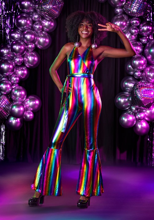 Rainbow Rave Disco Costume for Women - US 1112