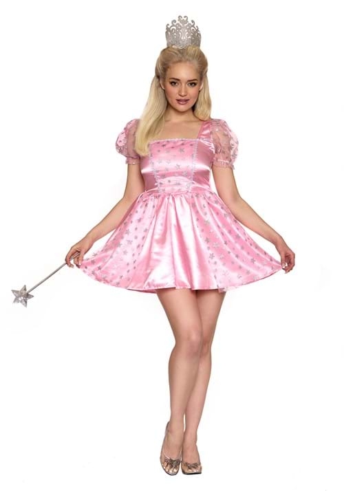 Sexy Glinda Pink Starry Witch Costume Dress for Women - US 3767