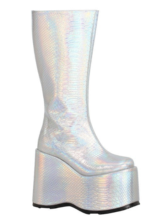 Women's Silver Holographic Galactic Boots - US 9136