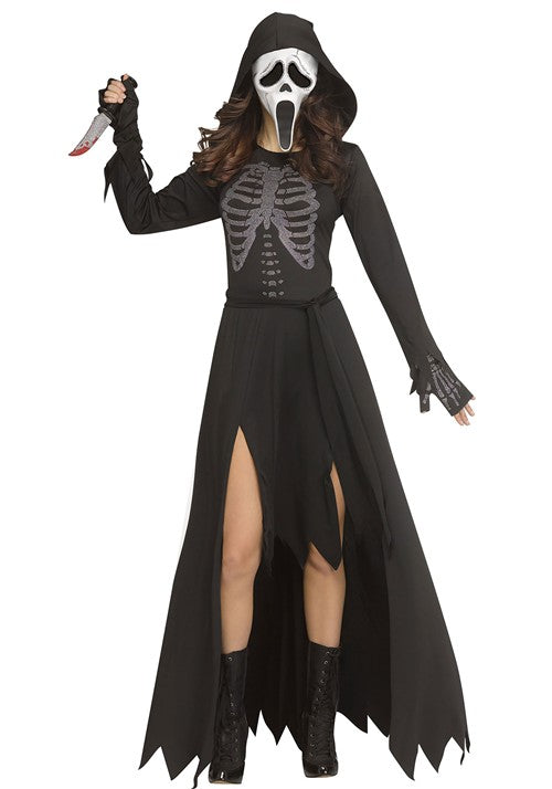 Women's Skele-Stone Ghost Face Costume Dress - US 9837