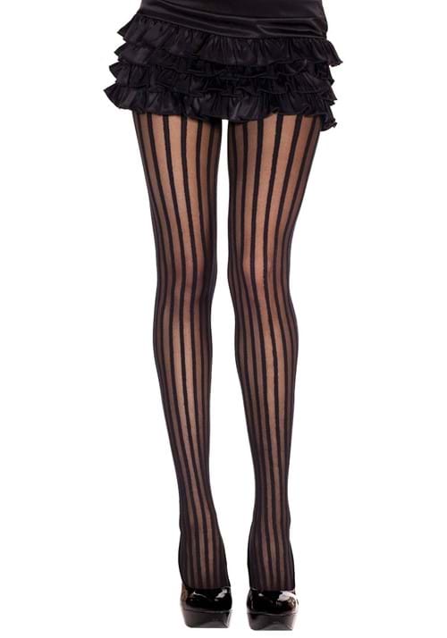 Vertical Black Stripe Tights for Women - US 9815