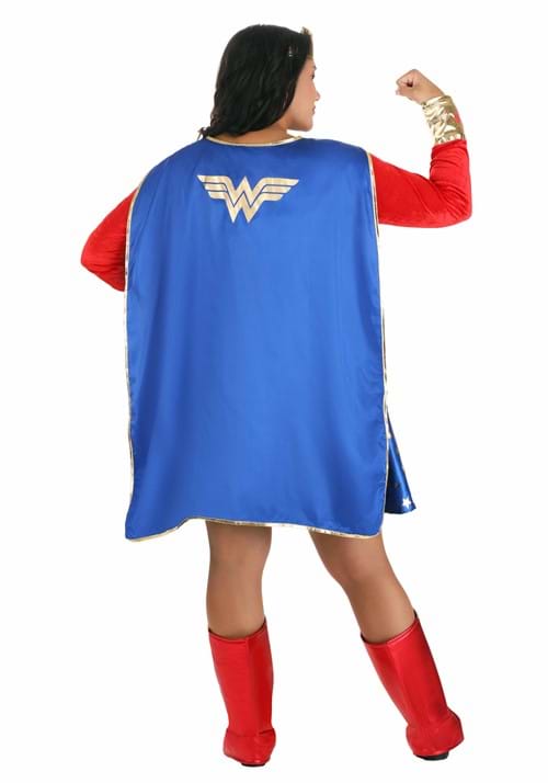 Plus Size Wonder Woman Long Sleeved Costume Dress for Women - US 4117
