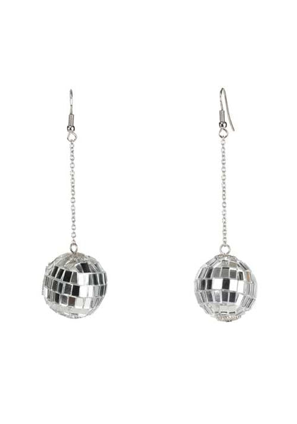 1-Inch Disco Ball Costume Earrings - US 8748