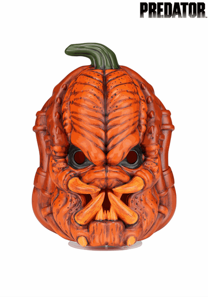 10-Inch Light Up Orange Pumpkin Predator Halloween Decoration - US 4681
