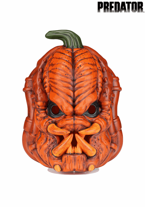 10-Inch Light Up Orange Pumpkin Predator Halloween Decoration - US 4681