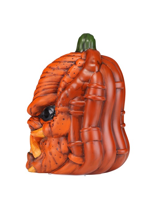 10-Inch Light Up Orange Pumpkin Predator Halloween Decoration - US 4681