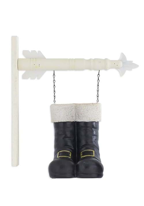 10-Inch Resin Santa Boots Container Arrow Figure - US 3487