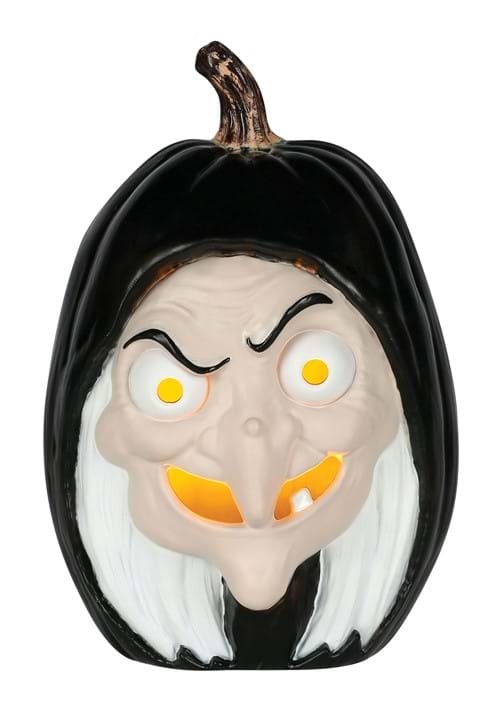 10-Inch Snow White Evil Witch Light Up Pumpkin Decoration - US 9433