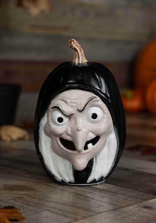 10-Inch Snow White Evil Witch Light Up Pumpkin Decoration - US 9433