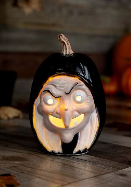 10-Inch Snow White Evil Witch Light Up Pumpkin Decoration - US 9433