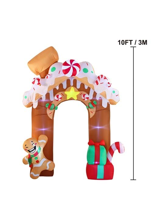 10FT Tall Jumbo Gingerbread Archway Inflatable Decoration - US 3839
