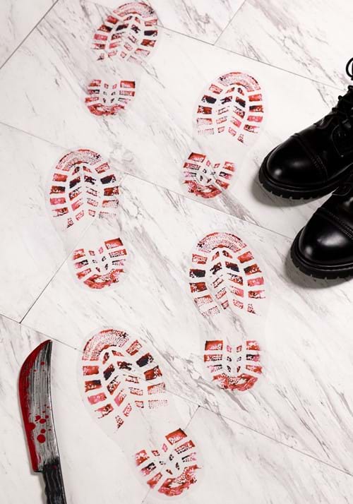 11-Inch PVC Bloody Shoe Prints Halloween Decoration - US 3799