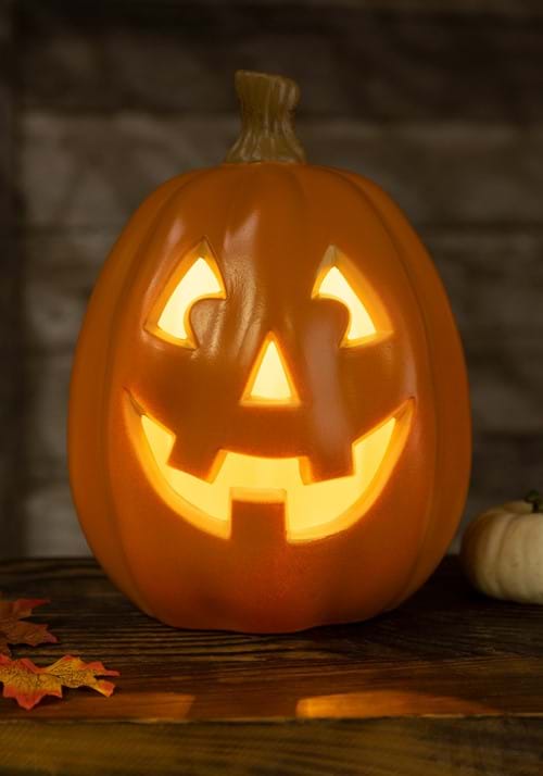 12-Inch Light Up Smiling Pumpkin Decoration - US 6259