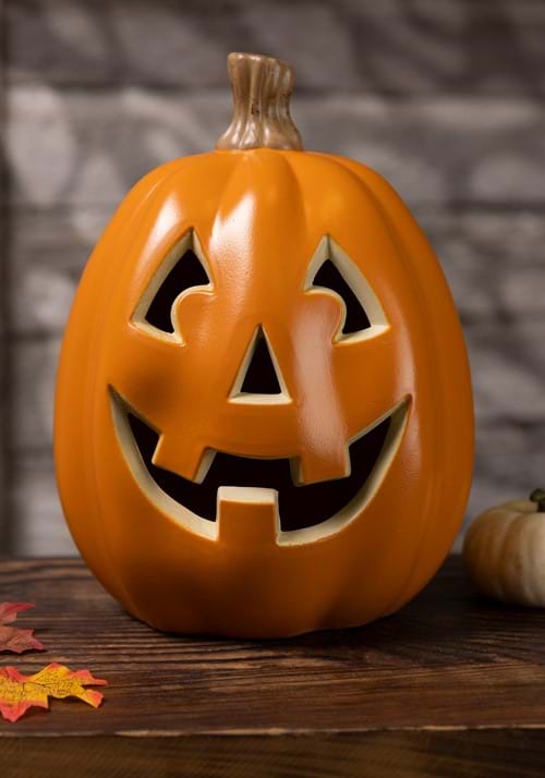 12-Inch Light Up Smiling Pumpkin Decoration - US 6259