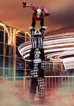 12FT 3-Stacked Acrobatic Animatronic Clowns Halloween Decoration - Brick Thunder - US 4909